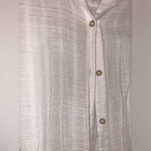 Free People White Button Down Sheer Shirt - Picture 3 of 4